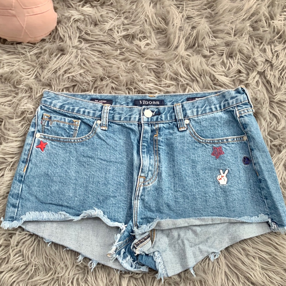 Vigross | Blue Jean Frayed  Jagger Shorts